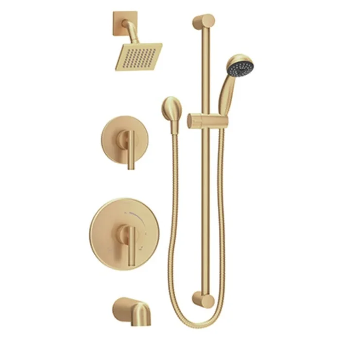 Symmons Dia Pressure Balanced Shower System with Shower Head, Shower Arm, Hand Shower, Slide Bar, Hose, and Valve Trim