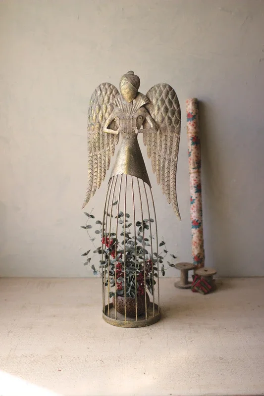 Tall wire christmas angel
