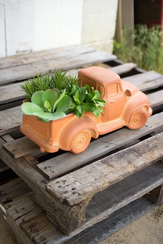 Terracotta truck planter