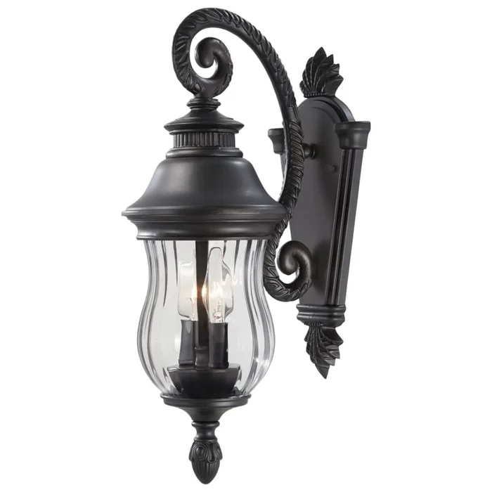 The Great Outdoors Newport 2 Light 19.5″ Tall Outdoor Wall Sconce with Clear Optic Glass