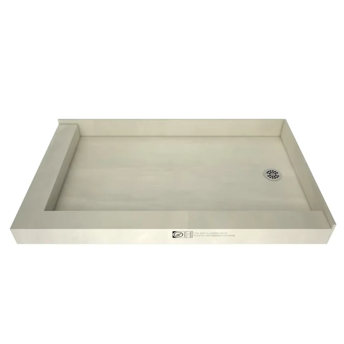Tile Redi Redi Base 42″ x 60″ Rectangular Shower Base with Double Threshold and Right Drain