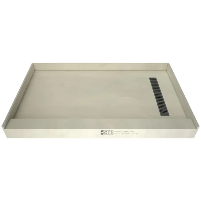 Tile Redi Redi Trench 54″ x 37″ Rectangular Shower Base with Single Threshold and Right Drain Grate
