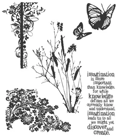 Tim Holtz Cling Stamps 7″X8.5″-Nature’s Discovery
