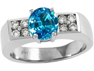 Tommaso Design 7mm Round Genuine Blue Topaz Ring – 25711B55