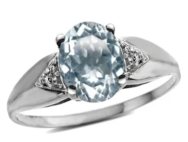 Tommaso Design 9×7 mm Oval Genuine Aquamarine Ring – 301805AF65