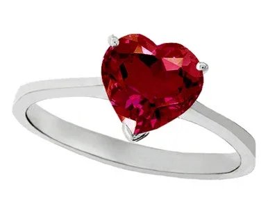 Tommaso Design Created Ruby Heart Shape 8mm Solitaire Engagement Ring – 302546B55