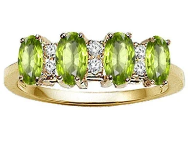 Tommaso Design Oval 5x3mm Genuine 4 Stone Peridot Ring – 22122A85