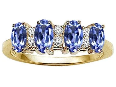 Tommaso Design Oval 5x3mm Genuine 4 Stone Tanzanite Ring – 22115B85