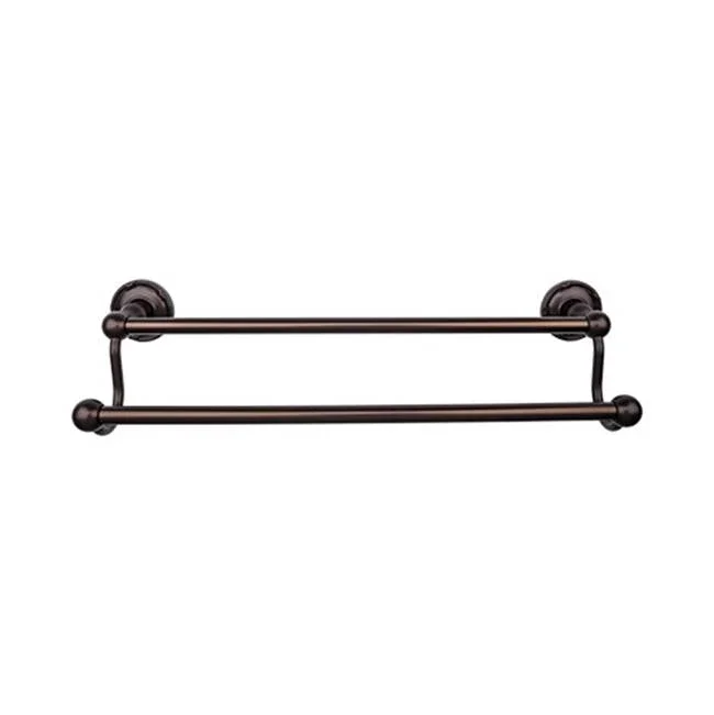 Top Knobs Edwardian Bath Towel Bar 18 Inch Double – Ribbon Bplate Oil Rubbed Bronze
