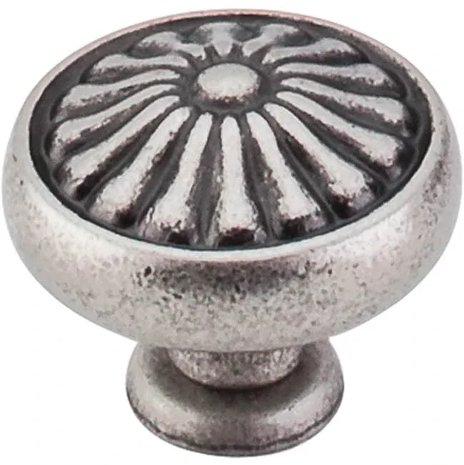 Top Knobs Flower Knob 1 1/4 Inch Pewter Antique