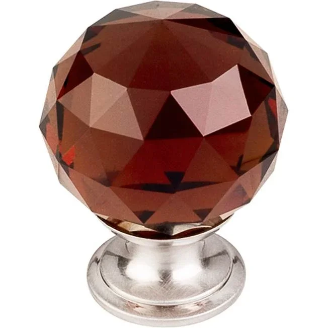Top Knobs Wine Crystal Knob 1 3/8 Inch Brushed Satin Nickel Base