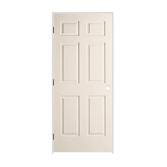 Trimlite 18″ x 80″ Primed 6-Panel Colonist Molded Hollow Core 6-9/16″ Jamb Right Hand Prehung Door with Oil Rubbed Bronze Hinges