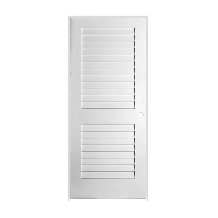 Trimlite 24″ by 80″ Louver Left Handed Pre-Hung Interior Passage Door with 4-9/16″ Door Jamb and Satin Nickel Hinges