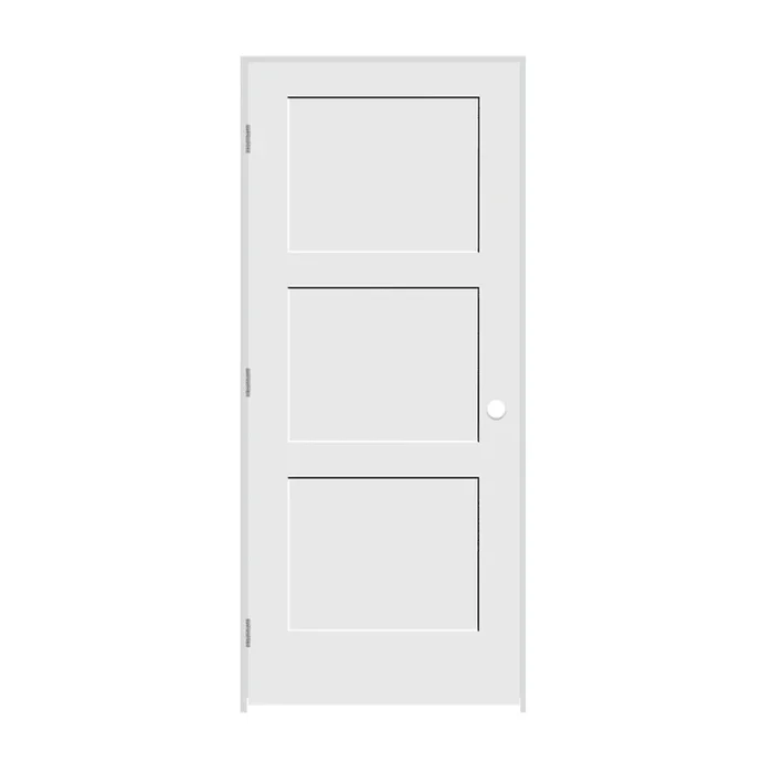 Trimlite 24″ by 80″ Shaker 3-Panel Right Handed Interior Pre-Hung Passage Door with Satin Nickel Hinges and 7-1/4″ Door Jamb