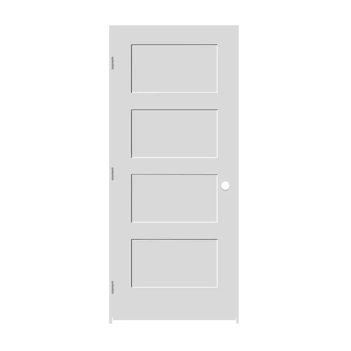 Trimlite 24″ by 80″ Shaker 4-Panel Right Handed Interior Pre-Hung Passage Door with Brushed Chrome Hinges and 4-9/16″ Door Jamb