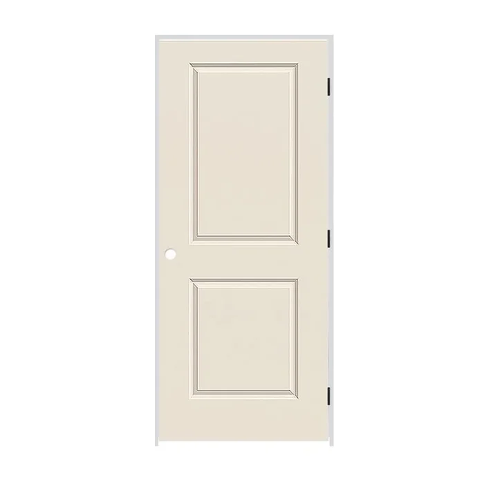 Trimlite 24″ x 80″ Primed 2-Panel Carrera Molded Solid Core 4-9/16″ Jamb Left Hand Prehung Door with Black Hinges
