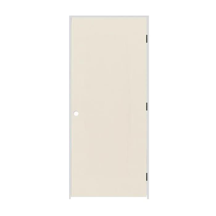Trimlite 24″ x 84″ Primed Hardboard Hollow Core Flush 4-9/16″ Jamb Left Hand Prehung Door with Oil Rubbed Bronze Hinges