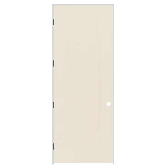 Trimlite 24″ x 96″ Primed Hardboard Hollow Core Flush 6-9/16″ Jamb Right Hand Prehung Door with Oil Rubbed Bronze Hinges