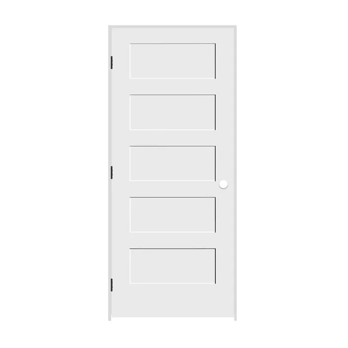 Trimlite 28″ by 84″ Shaker 5 Panel Right Handed Interior Prehung Passage Door with Oil Rubbed Bronze Hinges and 4-9/16″ Door Jamb