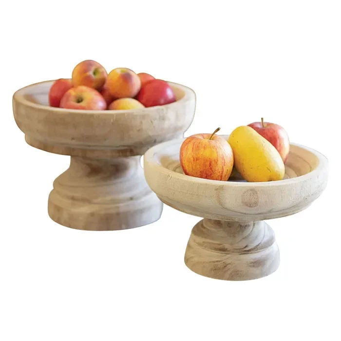 Turned Wooden Compotes (set of 2)