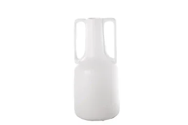 Urban Trends Ceramic Round Bottle Vase With White Finish 20612