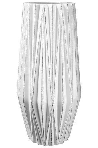 Urban Trends Ceramic Round Vase With White Finish 12773