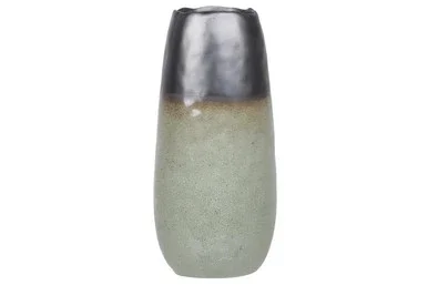 Urban Trends Ceramic Tall Round Vase With Moss Green Finish 11451