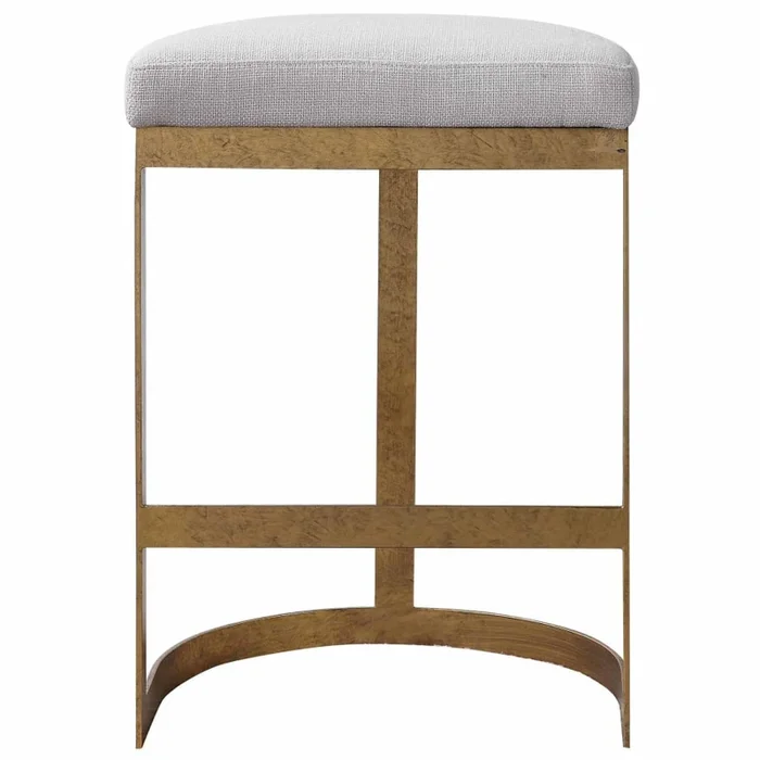 Uttermost Ivanna 18″W Urban Contemporary Half Moon Padded Backless Counter Stool