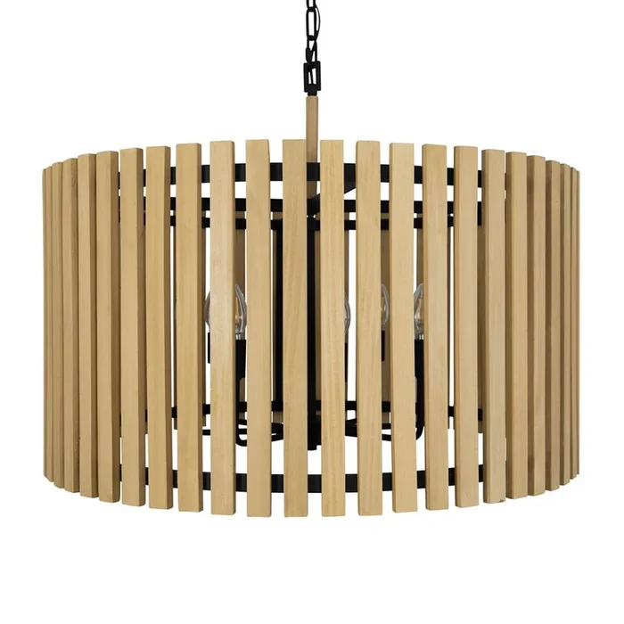 Varaluz Suratto 8-Lt Pendant – Matte Black/Honey Blonde