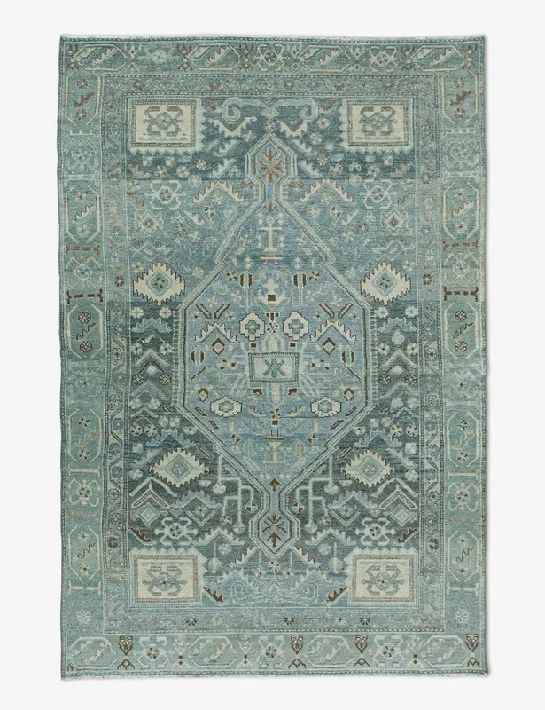 Vintage Turkish Hand-Knotted Wool Rug No. 451, 4’3″ x 6’8″