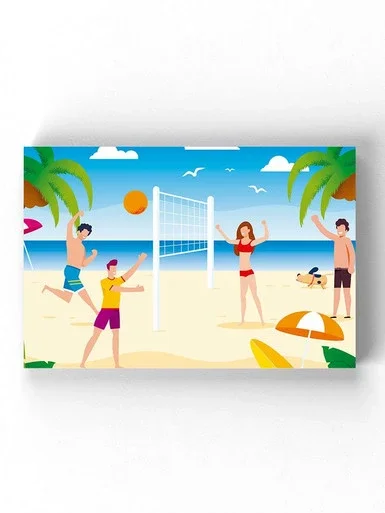Volleyball In The Beach Wrapped Canvas -Image by Shutterstock