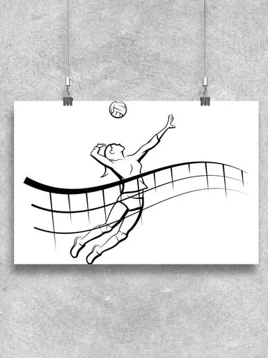 Volleyball Player Outline Poster -Image by Shutterstock