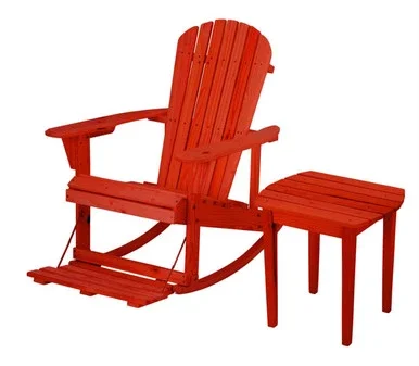 W Unlimited Red Adirondack Rocking Chair With Footrest SW2007RD-R1ET1