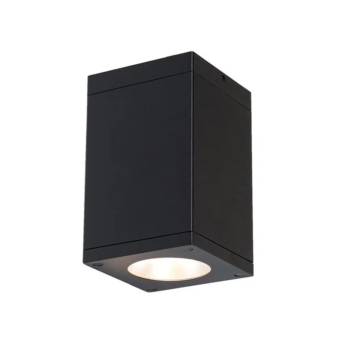 WAC Lighting Cube Architectural 7″ Tall LED Outdoor Flush Mount Ceiling Fixture – 33° Flood Beam Spread