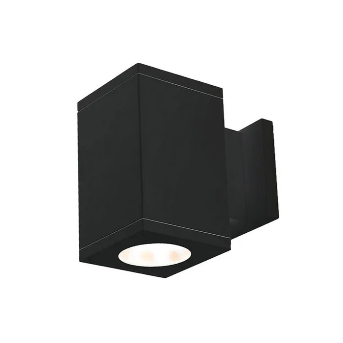 WAC Lighting Cube Architectural Single Light 7″ Tall LED Outdoor Wall Sconce with 33° Flood Beam Spread and Light Directed Straight Up or Down