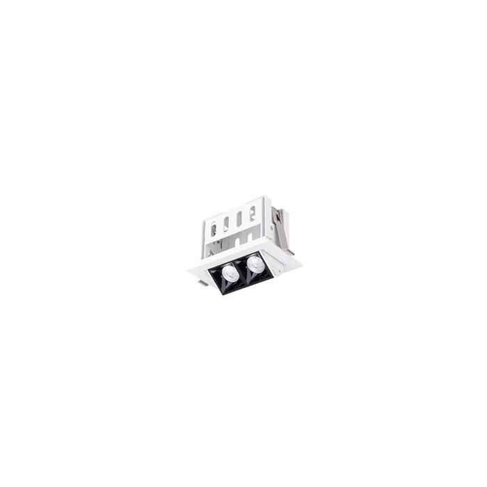 WAC Lighting Multi Stealth Adjustable Trim 2 Cell Narrow Flood Beam 3000K 90CRI in Black/White