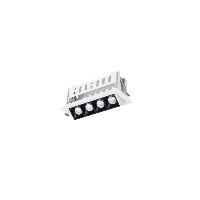 WAC Lighting Multi Stealth Adjustable Trim 4 Cell Narrow Flood Beam 4000K 90CRI in Black/White