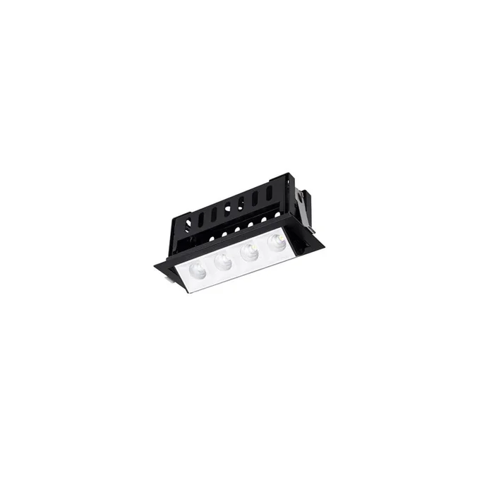 WAC Lighting Multi Stealth Adjustable Trim 4 Cell Spot Beam 3000K 90CRI in White/Black