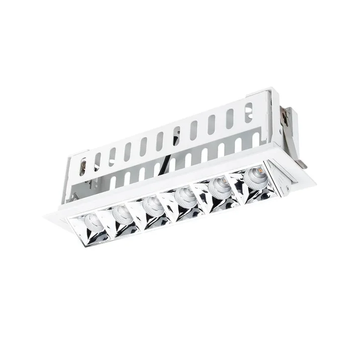 WAC Lighting Multi Stealth Adjustable Trim 6 Cell Spot Beam 4000K 90CRI in Chrome/White