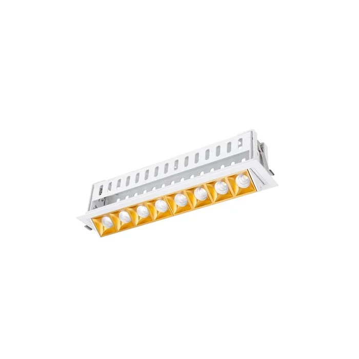 WAC Lighting Multi Stealth Adjustable Trim 8 Cell Narrow Flood Beam 3000K 90CRI in Gold/White