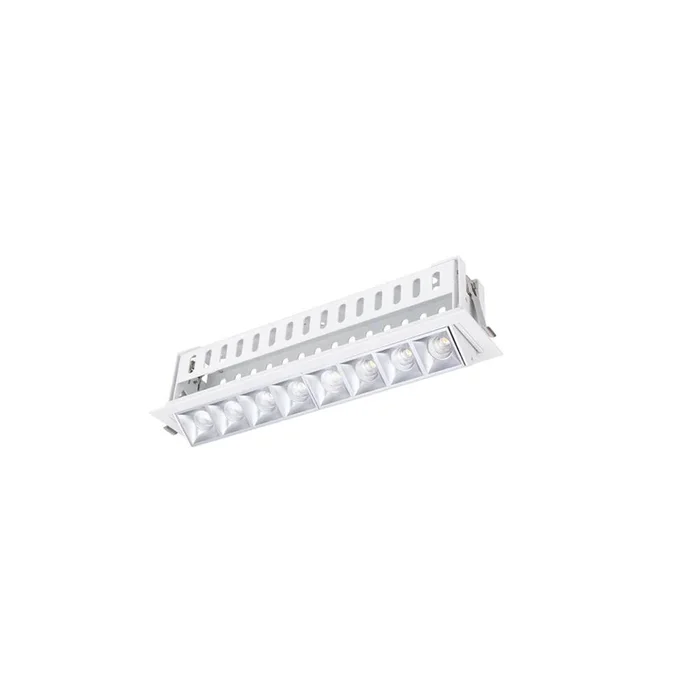 WAC Lighting Multi Stealth Adjustable Trim 8 Cell Narrow Flood Beam 3500K 90CRI in Haze/White