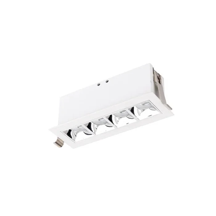 WAC Lighting Multi Stealth Downlight Trim 4 Cell Narrow Flood Beam 3000K 90CRI in Chrome/White