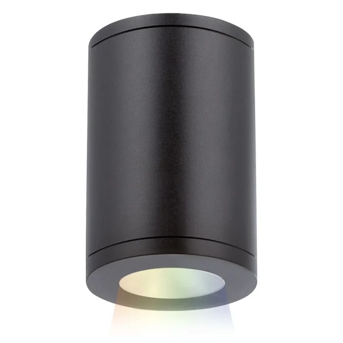 WAC Lighting Tube Architectural ilumenight Single Light 4-7/8″ Wide Integrated LED Outdoor Flush Mount Ceiling Fixture with Spot Beam and App Controlled Color and Brightness