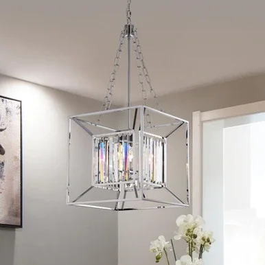 Warehouse of Tiffany Glass Pendant In Chrome Finish RL8292CH/4L