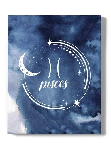Watercolor Astrology Xii Wrapped Canvas -Grace Popp Designs