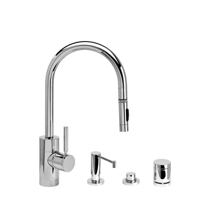 Waterstone Waterstone Contemporary PLP Pulldown Faucet – Toggle Sprayer – 4pc. Suite