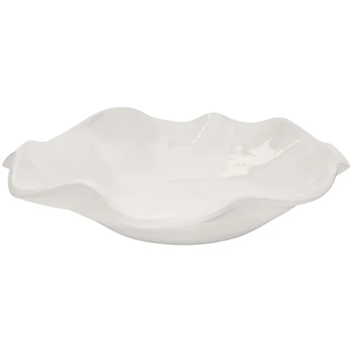 Wavy Cream Melamine Serving Bowls (set of 2)