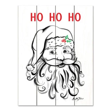 White and Red Ho Ho Ho Christmas Rectangular Wall Art Decor 16″ x 12″