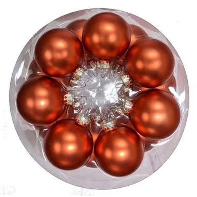 Whitehurst Fire Orange Matte Glass Ball Christmas Ornaments 2 Inch Set of 14