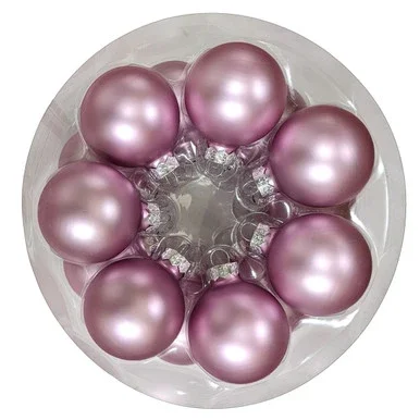 Whitehurst Lilac Purple Matte Glass Ball Christmas Ornaments 2 Inch Set of 14